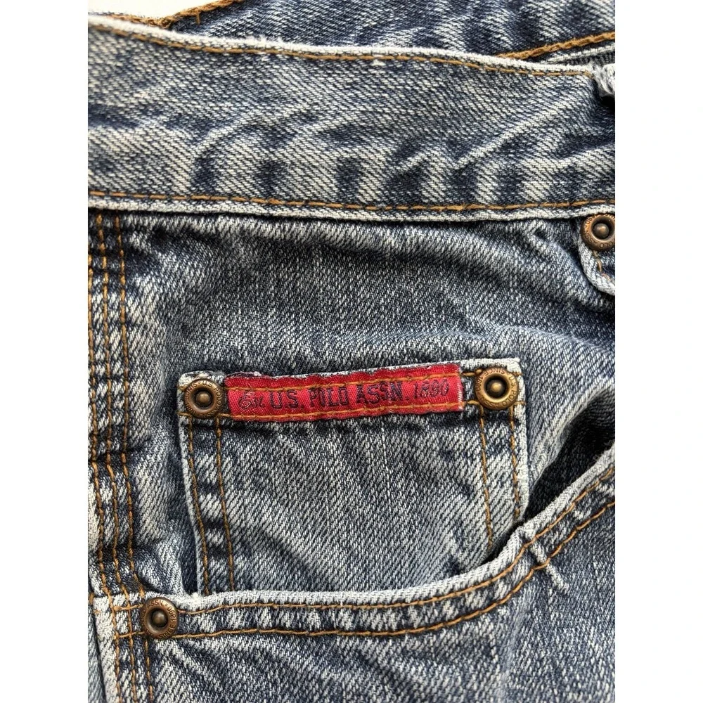 Vintage Y2K US POLO ASSN Denim Jean Shorts Mens‎ 38 Baggy Carpenter Retro Jorts